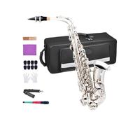 Saxophone Sets Alto Saxophone Nickel Plated E Flat Key Complete Set Of Accessories Suitable For Beginners Including Carrying Case