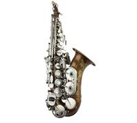 Saxophone Sets Antique Nickel Body Satin Plated Key Curved Soprano Saxophone