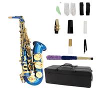 Saxophone Sets Blue Lacquered Saxophone Alto E Flat Major Beginner Instrument