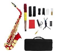 Saxophone Sets E Flat Alto Red Saxophone With Brass Body Beginner Set Professional Woodwind Instrument