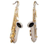 Saxophone Sets Tenor Saxophone Bb Tone Nickel Plated Tube Gold Key Sax With Case Gloves(2)
