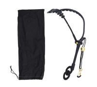 Saxophone Shoulder Strap Adjustable Leather Double Shoulder Sax Belt with Metal Snap Hook 360 Degree Swivel Support for Saxophone Flute