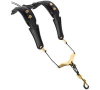 Saxophone Shoulder Strap for Adults Youngsters, Double Shoulder Leather Adjustable Sax Strap with Padded Neck, Aluminum Plate Strengthened, Rotating Hook, Fit Alto Tenor Soprano Saxophone