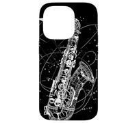 Saxophone Sketch Jazz Music Orchestra Case for iPhone 14 Pro