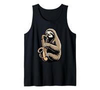 Saxophone Sloth Funny Jazz Musician Animal Lover Tank Top