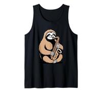 Saxophone Sloth Funny Jazz Musician Animal Lover Tank Top