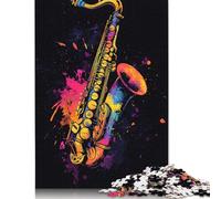 Saxophone Splash Puzzle for Adults And Teenagers 500 Pieces Wooden Puzzle for Adults And Teenager Home Educational Games DIY Toys 500pcs (52x38cm)