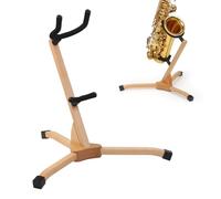 Saxophone Stand for Alto Tenor, Handmade Sax Floor Display Wood Holder Rack