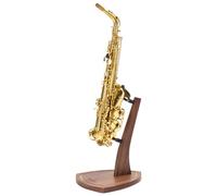 Saxophone Stand, Walnut Sax Stand with Soft Silicone Yokes for Alto Tenor