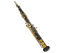 saxophone Straight Black Nickel Plated Body Gold Lacquer Key Soprano Saxophone Suitable For Students And Adults To Play