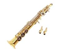 Saxophone Straight Pipe B Flat Sax Nickel Plated Key Saxophone Brass Gold Lacquer With Mouthpiece Accessories