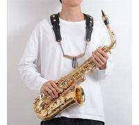 Saxophone Strap, Adjustable Double Shoulder Leather Sax Strap, Suitable For Both Tenor And Alto Saxophones, Black