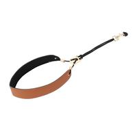 Saxophone Strap, Adjustable Length Soft PU Leather Nylon Sax Neck Strap for Alto Baritone Tenor Treble Saxophones, Crafted for Comfort and Support (Brown)