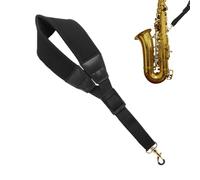 Saxophone Strap - Baritone Saxophone Strap Adjustable - Soft Cushioned Music Instrument Carrier with Metal Hook for Youth Players Students Professionals Beginners