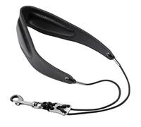 Saxophone Strap Leather Sax Neck Strap With Soft Thick Pad For Soprano Tenor Alto Sax And Clarinets Oboes