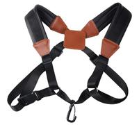Saxophone Strap Universal Double Shoulder Leather Strap for Sax Adjustable Padded Harness Strap for Saxophone