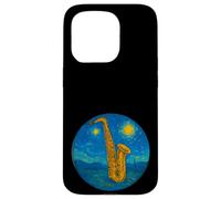 Saxophone Tenor Alto Band Jazz - Van Gogh Starry Night Style Case for iPhone 15 Pro