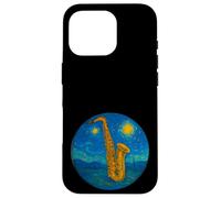 Saxophone Tenor Alto Band Jazz - Van Gogh Starry Night Style Case for iPhone 16 Pro
