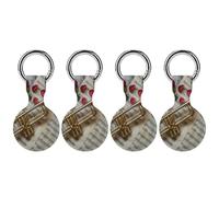 Saxophone with Music Note Sheets Music Instruments Photography Keychain Holder Case Compatible with AirTag Waterproof Silicone Shell Protective Case 4PCS