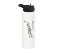 Saxophone with Music Notes - Saxophonist Sax Player Musician Stainless Steel Insulated Water Bottle