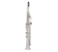 Saxophones 82Z Brass Straight Treble Sax Saxophone Bb B Flat Woodwind Instrument Natural Shell Key Carve Pattern(Silver)