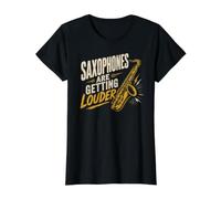 Saxophones are Getting Louder Value Graphic T-Shirt, Women, Black, L