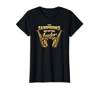 Saxophones are Getting Louder Value Graphic T-Shirt, Women, Black, L