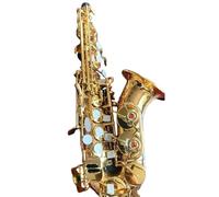 Saxophones B Flat Soprano Saxophone Brass Plated With Gold Lacquer Finish With Case