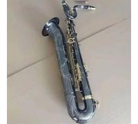 Saxophones Professional Baritone Instrument Saxophone Black Nickel With Gold Keys Eb Baritone Sax Abalone Shell Button With Case