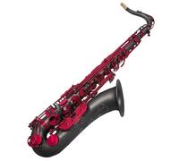 Saxophones Professional Matte Black Tenor Saxophone With Red Painted Keys(Blue Lacquer)