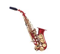 Saxophones Small Bend Saxophone B Flat Lacquer Gold Craft Brass Saxophone(Red)