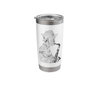 Saxophonist Line Art Stainless Steel Insulated Tumbler