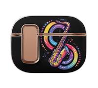 Saxophonist Music Notes Saxophone Headphone Case Compatible with Airpod Pro 2 Protective Cover Cute Hard Case