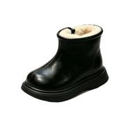 Saxrel Girls Ankle High Boots Back Zip Fleece Lined School Shoes 2-10 Years | Faux Leather Winter Warm Walking Boots Non Slip Flat Sole Round Toe Footwear School Outdoor Hiking Travel Party Streetwear