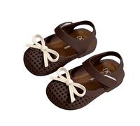 Saxrel Girls Sandals Size 7 Girls' PVC Mary Jane Sandals - Breathable Mesh Bow Accent Adjustable Strap Non-Slip Sole Flats Shoes for KindergartenBeach Vacation Trips Outdoor Summer Casual Wear