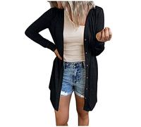 Saxrel Ladies Long Cardigans Women Beach Cardigan Womens Cardigans Chunky Knit Cardigan Button Up Crochet Cardigans for Women UK Slim Outerwear Long Sleeve Warm Jumpers for Women UK Flowy Solid Color