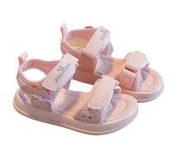 Saxrel Open-Toe Mesh Girls Sandals Size 1.5 - EVA Double Hook-and-Loop Summer Sandals Cute Accent Soft Non Slip Sole Shoes for Daily Outings Outdoor Hiking Non-School Uniform Days Beach Trips
