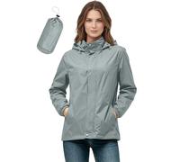 Saxrel Rain Coats for Women Waterproof Packable Hooded Rain Jacket - Long Sleeve, Pockets, Lightweight Nylon Summer Jacket for Outdoor Hiking Travel Rainy Commute Hill Walking