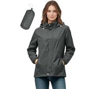 Saxrel Rain Coats for Women Waterproof Packable Hooded Rain Jacket - Long Sleeve, Pockets, Lightweight Nylon Summer Jacket for Outdoor Hiking Travel Rainy Commute Hill Walking