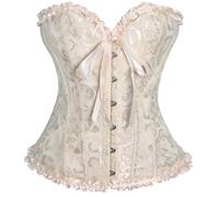 Saxrel Shapewear Lingerie Halloween Costume Lace Up Boned Overbust Black Corset Plus Size Corset Bodysuit Bustier Top Black Bustier Gothic Vitage