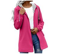 Saxrel Summer Jackets for Women UK Nylon Waterproof Outdoor Rain Jacket - Zip-Up Elastic Cuffs Windbreaker with Side Pockets for Hiking, Camping Rainy Days Daily Commuting