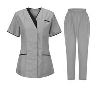 Saxrel Womens Scrub Tops Nursing Top And Pants Men Women Clothes Nurses Uniform Lounge Sets Safety Healthcare Tunic For Cosmetology Healthcare Pet Grooming Workwear 2 Piece Outfits Overalls