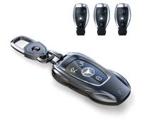 saxsion for Benz Key Fob Cover,Fit A B C E G S R Class SL SLC CLS CLA GLB GLC GLE GLS AMG CLK ML SLK Key Case Shell (Classic Black，for Benz-B)