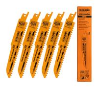 Saxton 150mm Professional Range Bi-Metal 8% Cobalt Reciprocating Saw Blade Wood Metal Demolition - S610DFP - Pack of 5