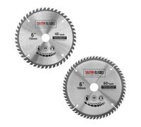 Saxton Blades 2X Saxton Tct Circular Saw Blades 150mm X 20mm Bore 48 & 60 Teeth + 16mm And 10mm Ring Compatible With Ryobi Bosch Makita Dewalt