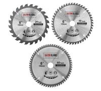 Saxton Blades 3X Saxton Tct Circular Saw Blades 150mm X 20mm Bore 24, 48 & 60 Teeth + 16mm And 10mm Ring