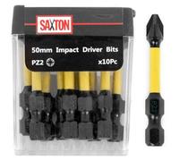 Saxton Blades Saxton 10X Pz2-50mm Pozi-Drive 2 Impact Duty Screwdriver Drill Driver Bits Sets Tic Tac Box