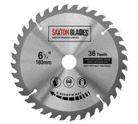 Saxton Blades Saxton Tct Circular Saw Blade 160mm X 36 Teeth X 20mm Bore & 16mm Ring