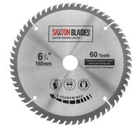 Saxton Blades Saxton Tct Circular Saw Blade 160mm X 60 Teeth X 20mm Bore & 16mm Ring