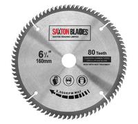 Saxton Blades Saxton Tct Circular Saw Blade 160mm X 80 Teeth X 20mm Bore & 16mm Ring